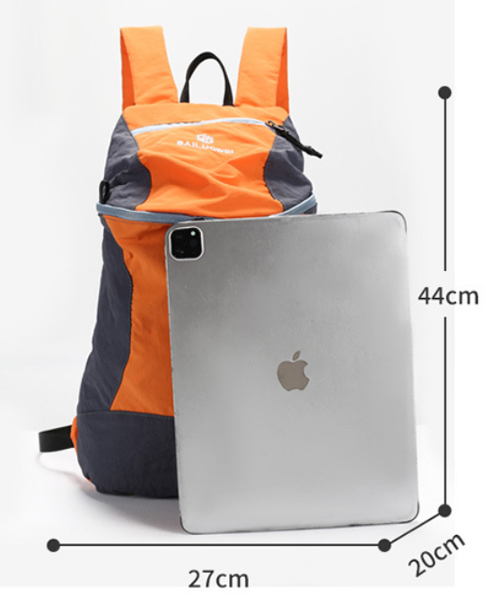 333 Foldable Lightweight Pink-Blue Backpack Compact Travel Rucksack for Weekend Trips & Commute