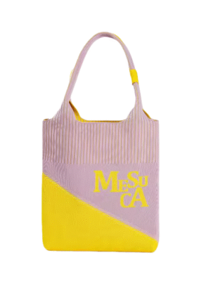 Versatile Knitted Bucket Tote - Spacious Open Closure, Shoulder Shoulder Bag