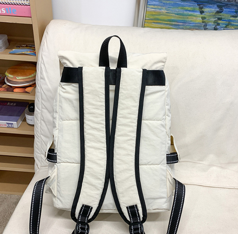 Women's Versatile Light Apricot Mini Nylon Backpack Portable Small Daypack for City Shopping Travel