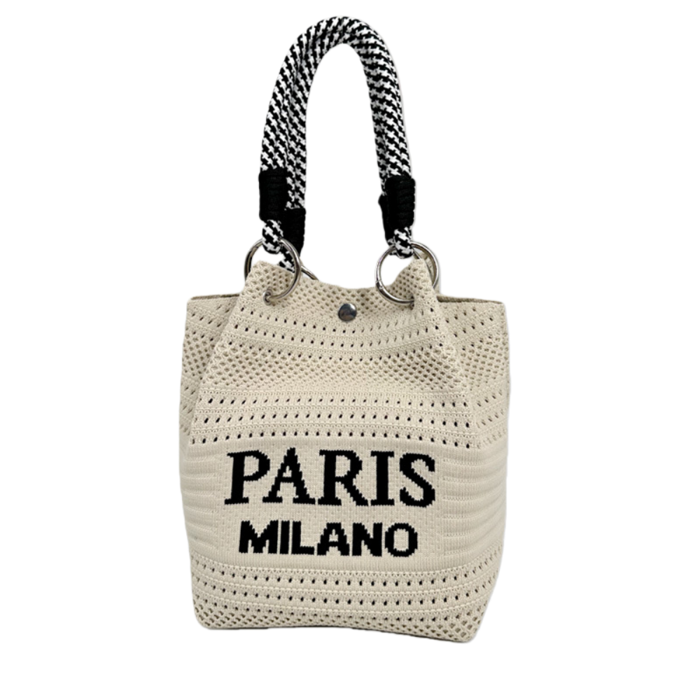 Hot Sale Custom Personalized Knitting Handbags for Women Portable Foldable Handmade  Bags