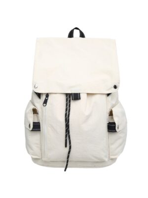 Women's Versatile Light Apricot Mini Nylon Backpack Portable Small Daypack for City Shopping Travel