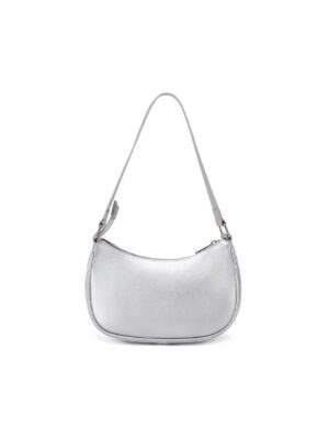Women's Cute Crescent Hobo Tote - Mini Underarm Shoulder Bag with Zipper Closure