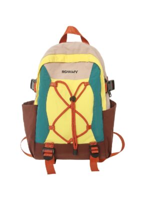 Multicolor Lightweight Hiking Backpack Durable Outdoor Rucksack with Drawstring Closure
