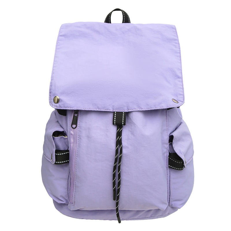 Women's Versatile Light Apricot Mini Nylon Backpack Portable Small Daypack for City Shopping Travel