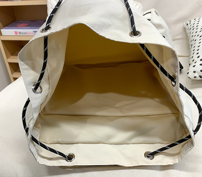 Women's Versatile Light Apricot Mini Nylon Backpack Portable Small Daypack for City Shopping Travel