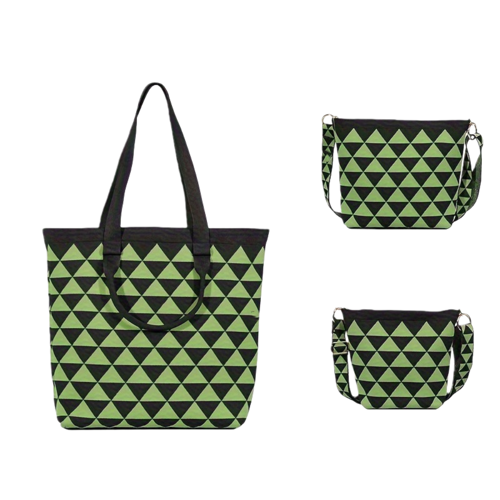 Women’s Triangle Geometric Shoulder Bag - Classic Retro Luxury, Two Handles & Portable Design