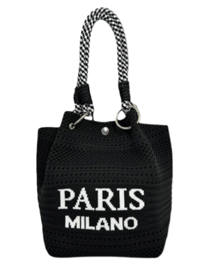 Hot Sale Custom Personalized Knitting Handbags for Women Portable Foldable Handmade  Bags