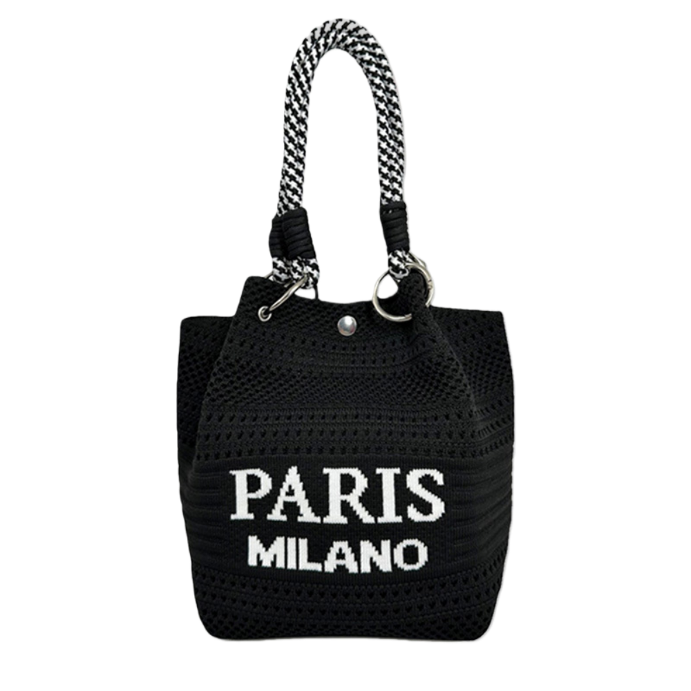 Hot Sale Custom Personalized Knitting Handbags for Women Portable Foldable Handmade  Bags