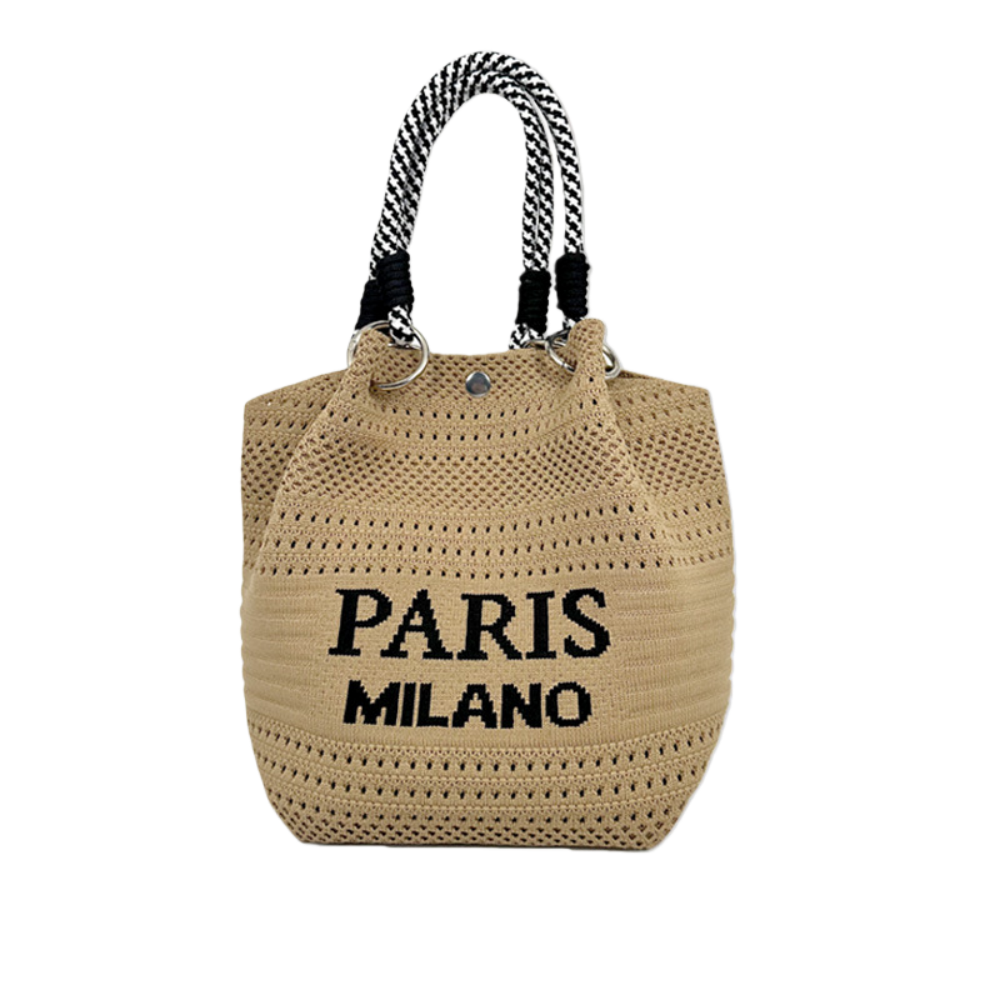 Hot Sale Custom Personalized Knitting Handbags for Women Portable Foldable Handmade  Bags