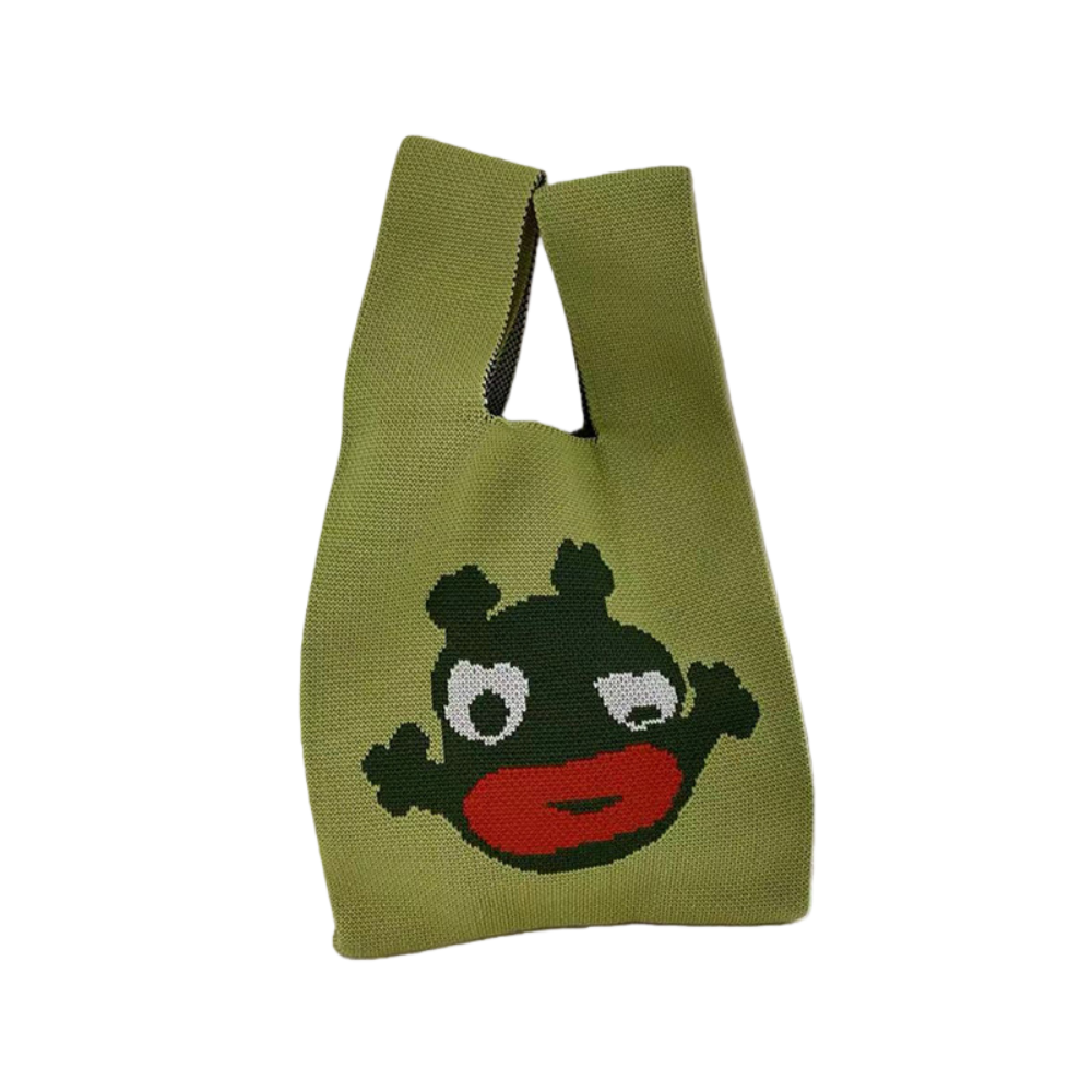 Women’s Reusable Knitted Shopping Bag - Custom Personal Label Handmade Crochet Tote