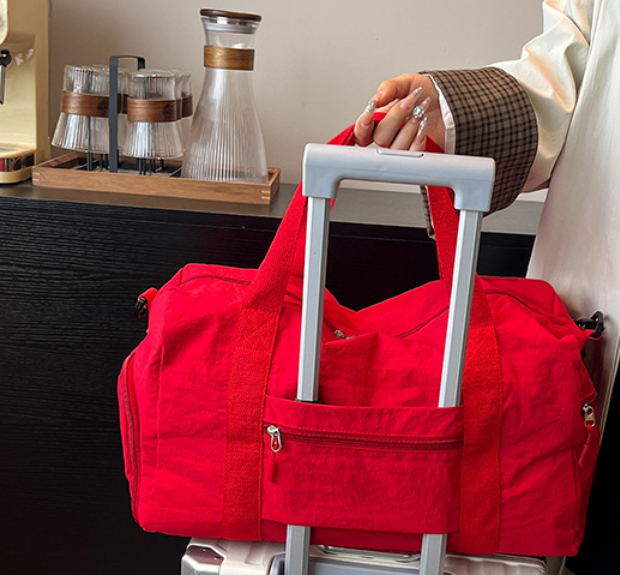 uu Trendy Bright Canvas Shoulder Bag - Large Capacity Casual Tote for Daily Outings