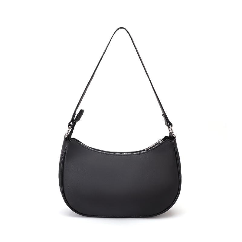 Women's Cute Crescent Hobo Tote - Mini Underarm Shoulder Bag with Zipper Closure