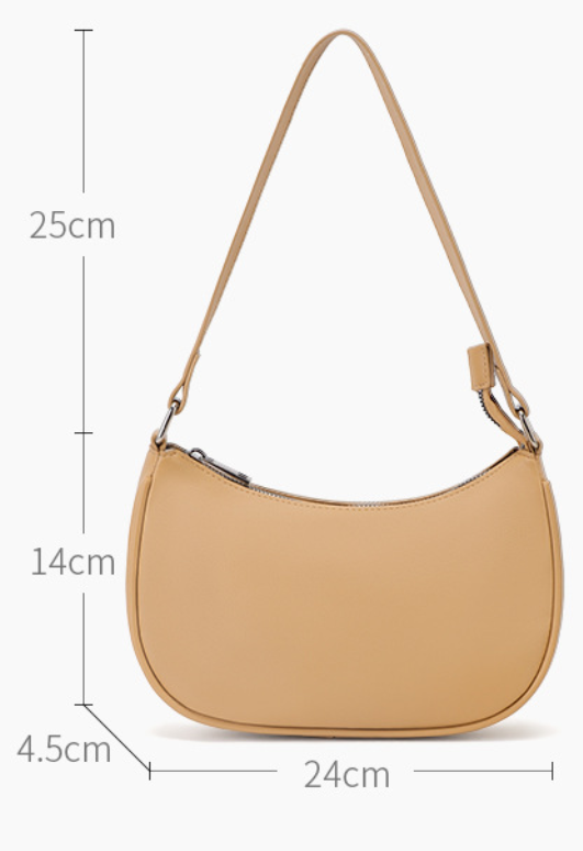 Women's Cute Crescent Hobo Tote - Mini Underarm Shoulder Bag with Zipper Closure