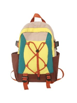Multicolor Lightweight Hiking Backpack Durable Outdoor Rucksack with Drawstring Closure