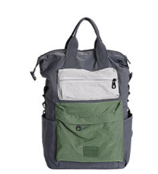 Korean Style Color Block Backpack - Lightweight Nylon Rucksack for Commute, Travel & School