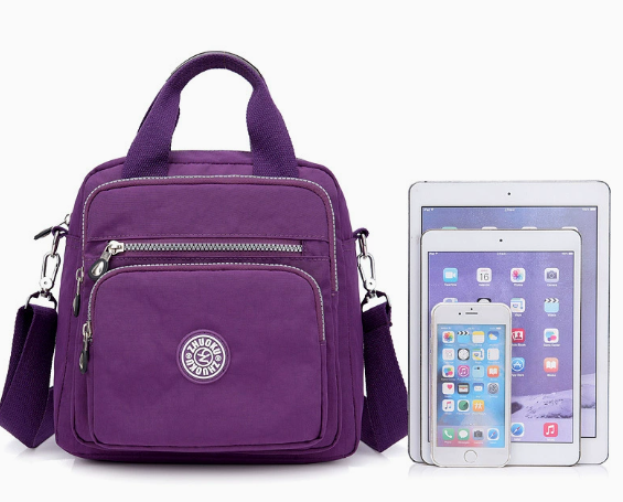 Rose Red Versatile Nylon Bag for Women - Casual Backpack Shoulder Crossbody for Work Travel Daily