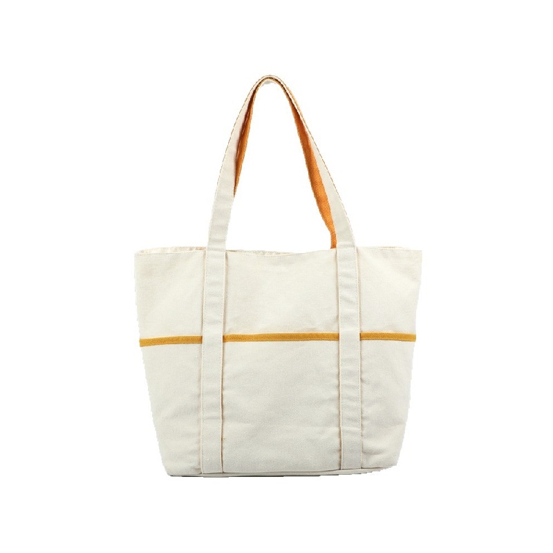 Wholesale Medium Canvas Tote for Women - Zipper Top Pocket for Daily Groceries & Travel