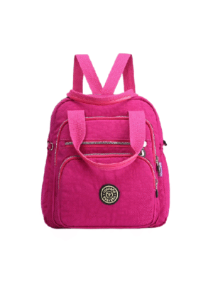 Rose Red Versatile Nylon Bag for Women - Casual Backpack Shoulder Crossbody for Work Travel Daily