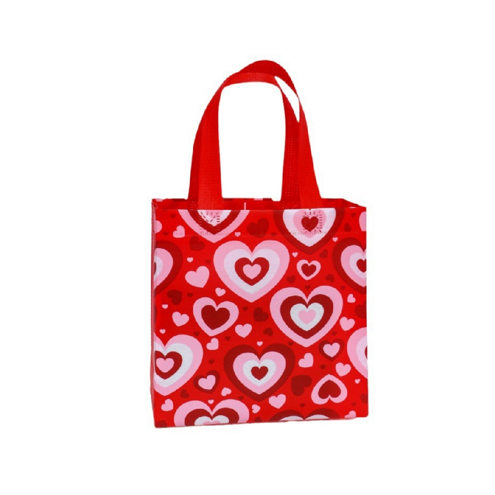 Custom Valentine's Day Gift Bags | Laminated Waterproof Non-Woven Totes Bulk Color Printed LOGO Versatile Promotional Bags