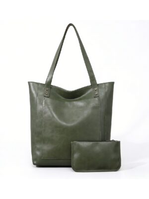 66 High Quality Leather Tote Bag With Mini Pouch | Bulk Wholesale Fashion Women Bag