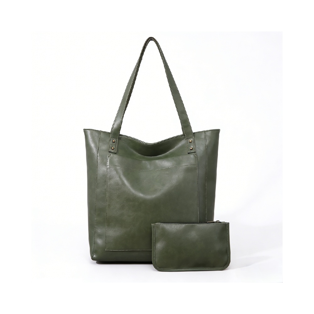High Quality Leather Tote Bag With Mini Pouch | Bulk Wholesale Fashion Women Bag