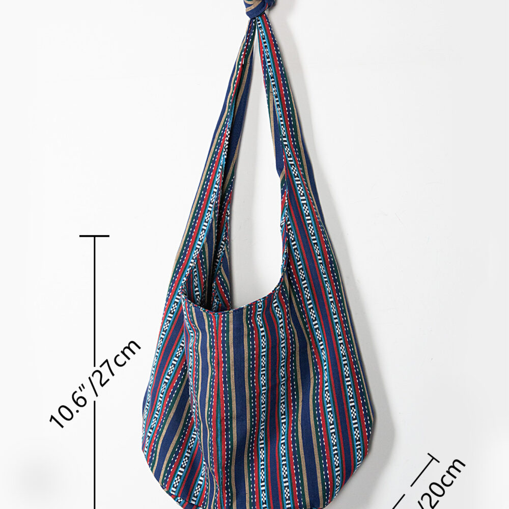 Vintage Canvas Sling Bag | Wholesale Ethnic Striped Shoulder Bag for Importers