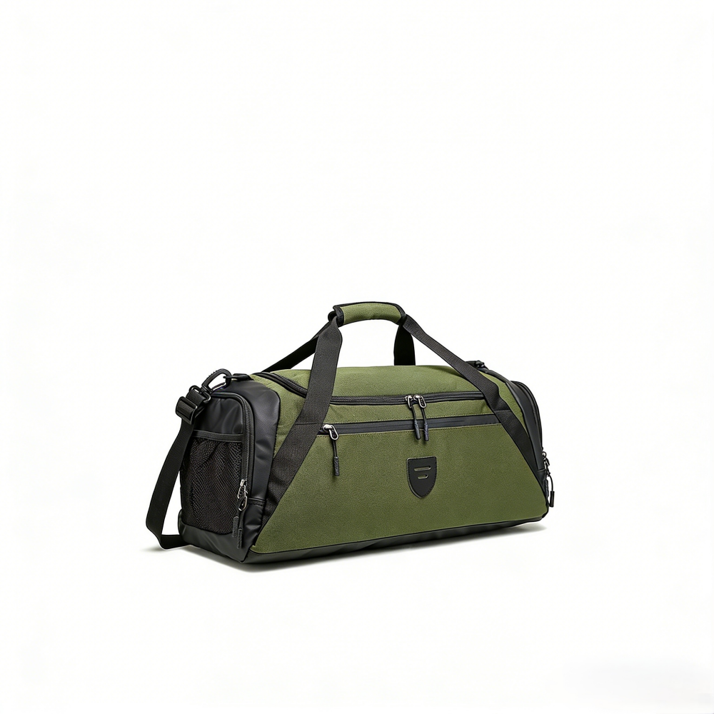 Olive Green Waterproof Gym Duffel Bag - Large Capacity Sports Travel Bag with Shoe Pocket