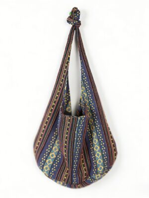 个月 Vintage Canvas Sling Bag | Wholesale Ethnic Striped Shoulder Bag for Importers