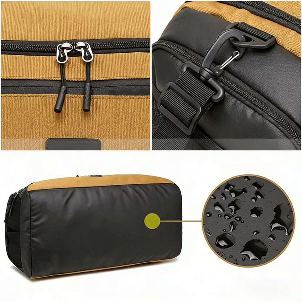 Olive Green Waterproof Gym Duffel Bag - Large Capacity Sports Travel Bag with Shoe Pocket