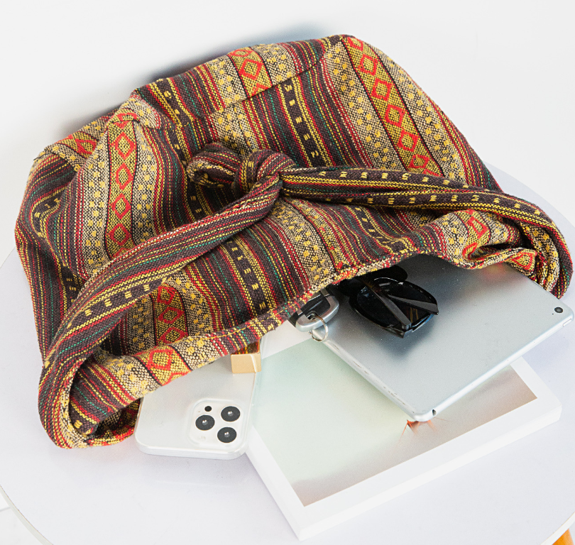 Vintage Canvas Sling Bag | Wholesale Ethnic Striped Shoulder Bag for Importers